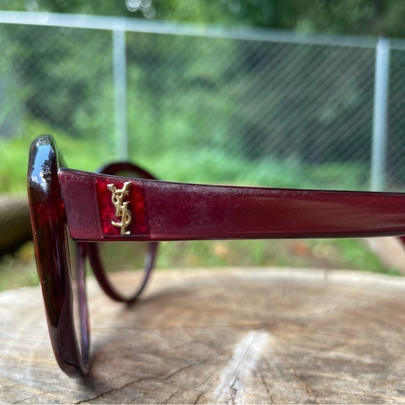 YSL Yves Saint Laurent 8702 red cat eye sunglasses - Picture 8 of 14